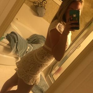 white crochet dress